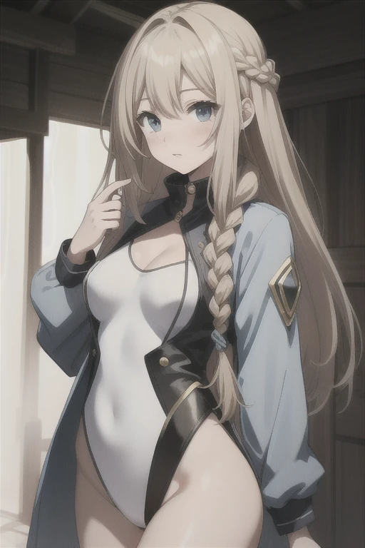 Ichinose Asuna, Gal,, Angry face, blush:1.3, Angry face, heavy breathing, Thigh,, ((white background)), Bunny girl