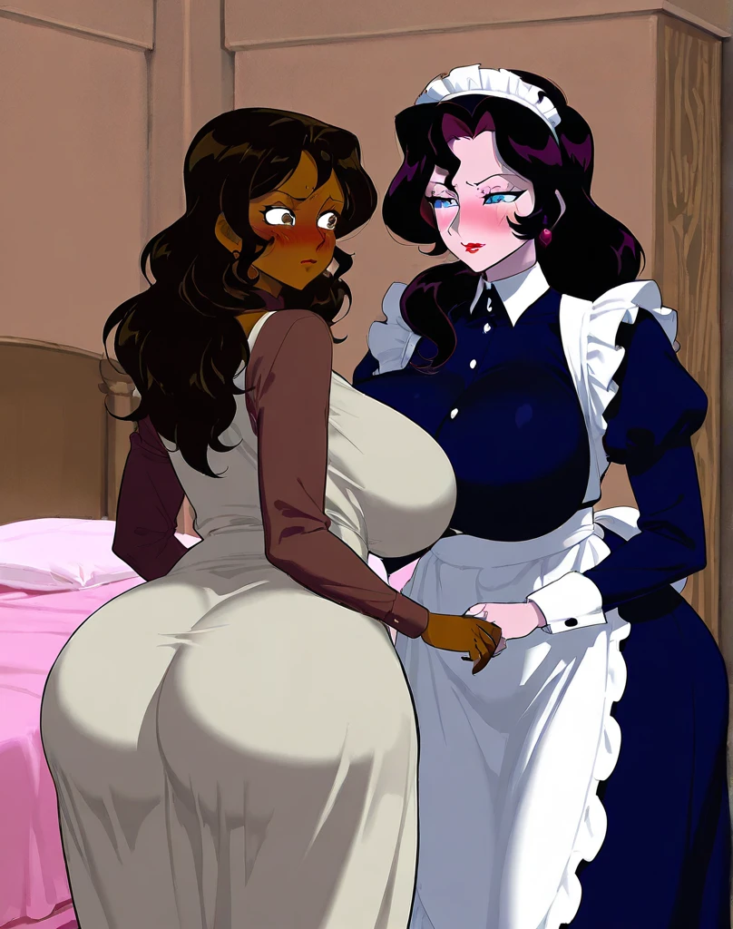 solo,1 mature maid,wet cameltoe,(from behind),sweating body,bare hips,Raise your ass,((Take a broom)),(public hair under apron), naked white apron ,((white skin)),trending on artstationh, Intricate details, Highly detailed,, intricate face details,Curvy physique, Thick body,((Mature female)),at the kitchen,vibrant, 4K, Intricate details, big breasts enchanting, Professional manufacturing, 12k resolution,(Seductive smile),Black hair
