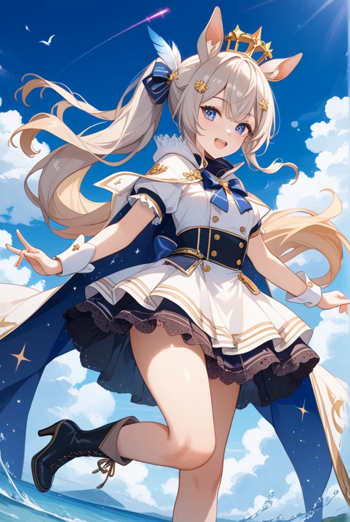 (((1girl))), ((best quality)), ((masterpiece)), ((ultra-detailed)), (illustration), (detailed light), (an extremely delicate and beautiful), (beautiful detailed eyes), (sunlight), ((extremely light)),  ((extremely clothes)), (((hyper detail))),(((((front lighting))))),(((((front light))))),

((((quite adorable and girly Novice mage uniform with a brief skirt and magical headband)))), (((Novice Mage))),
, 

(((wavy short manish bob))), ((((platinum blonde hair)))),  (((short hair))),
(((blue eyes))),

((whole body)), aged 5 to 8, ((((())))), ((((very adorable young girl)))),
((condescending expression)), ((mischievous smile with sexual satisfaction)),  (((extra adorable))), (((((extra slender shape))))), 
(((((extremely beautiful detailed face))))), 
(((dynamically attacking enemies by a spell of flying needles))), (((elegant magic boots))),

(Dutch angle), (((white gloves))), ((transparent magical underskirt)), a little bit exposed adorable magical panties