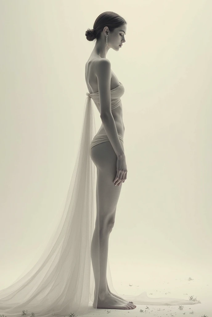 Silver women body paint
