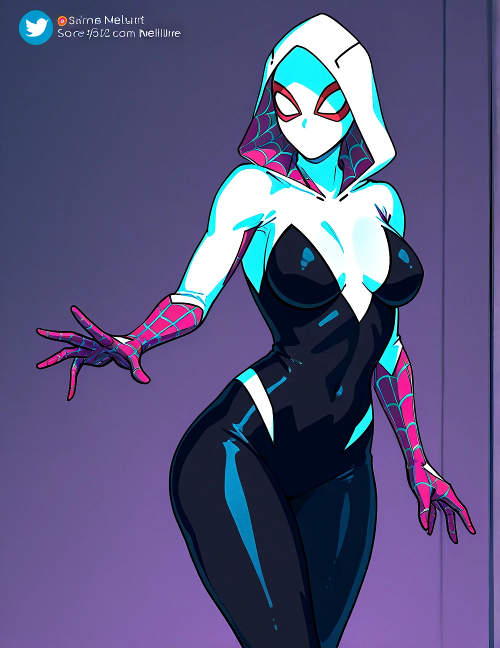 Create a white spiderwoman suit with a mask