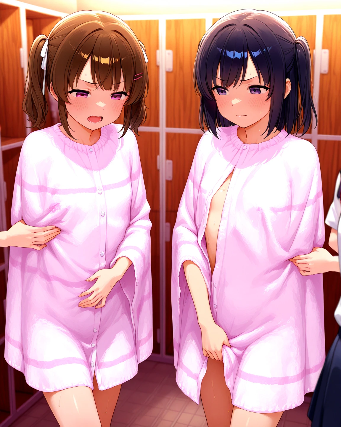 masterpiece、最高masterpiece、high quality、最high quality、Accurate limbs、Extremely beautiful wallpaper８K、((Day本人の女の子、A sense of guilt、Losing virginity、A body that doesn&#39;t know anything about sex、Surprised face、Painful face)),((Day本人の女装男子、A girl has a huge penis on her body、Big cock、All he thinks about is getting girls pregnant、Sex Technician、face full of pleasure))、 ((Small body)), ((Facial expressions are random、various expressions、Joy, anger, sorrow, and happiness)), Two people hugging and having sex, Watery eye、ignore the audience,Staring at each other、 blush, bangs, skirt, Black Hair, long hair ornament,After being drugged、drug addiction、((Child body type、squid belly、limbs are short))、（Baggy naked, No underwear、Cute ass、Cute、pregnancy）、（Disheveled clothing、During shameful sex、Cum inside me、collapsing breasts、Semen belly bulge、Belly swells into the shape of a penis、Tiny pussy）、（Magic Mirror、Sex against glass、Uterine Gorchio、Internal orgasm）、Standing doggy style、dorsal position、（Unable to control sexual excitement, she cums inside、The uterus is filled with semen）、 Brown eyes, Open Mouth,Saliva、being forced to stand, （No underwear）,（Breast flash、Nipple peek、Navel chiller）、 flower, Outdoor, null, Day, Hair Clip, Off the shoulder, cloud, hair flower, （He is using his penis to support the girl&#39;s body and force her to stand.、A lot of squirting from the pussy、Belly swells with penis size）, bag, Best, wood, blue null, flowerびら, Black Hat, beret, Backpack, Cafe,window際席, Omelette rice, retention strap, window, Glass-walled Cafe, Passers-by are watching、pregnancy不可避、（You can see your cute ass、I can feel my cervix dilating）
