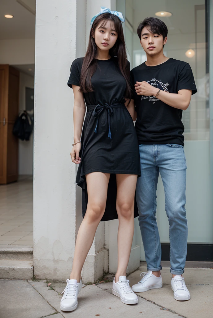Korean、Two men and two women、lover、Love each other、tall women