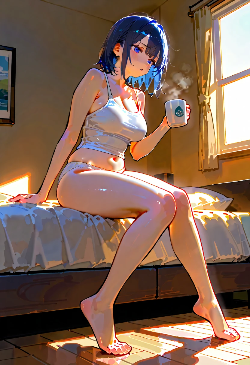 1girl,huge breast, purple hair, high quality, ultra detailed, masterpiece, realistic