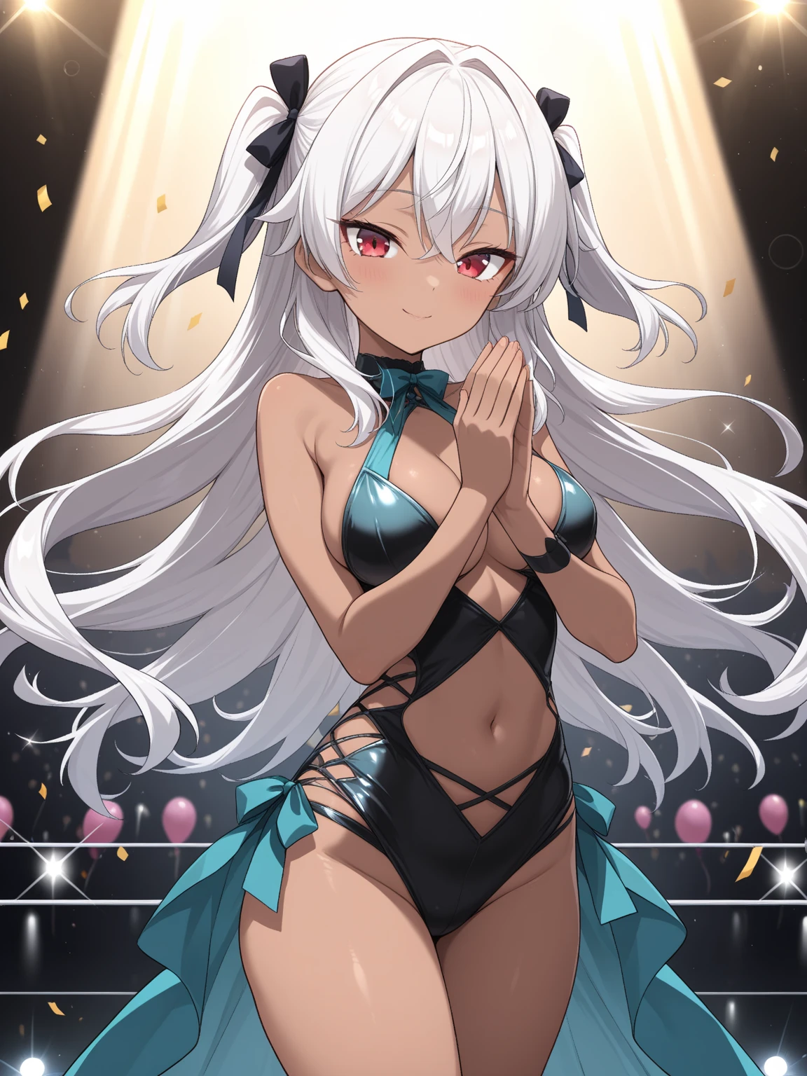 Highest quality,masterpiece,Idol Unit,Live Stage,Radical Slingshot Swimsuit,Small live music venue,Butt-pushing dance