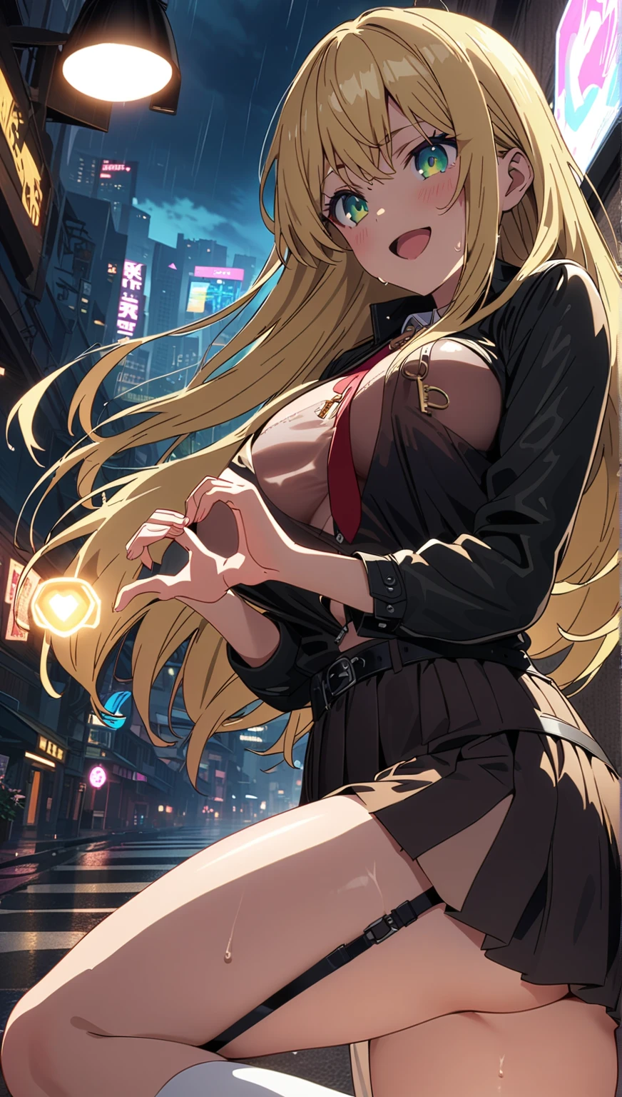 (ultra high resolution, 8K original image, lifelike, thin outline), (movie lighting, Textile shading), (巨Big deal乳房, Breast sagging, Big deal , split), 1 female knight, ((,milf:1.2)), 20 years old, (long side slit skirt), blush, in hot state, ashamed, looking at the audience, blonde hair, night, Clothes that highlight body lines, (Dynamic angle, from the center below), ,
