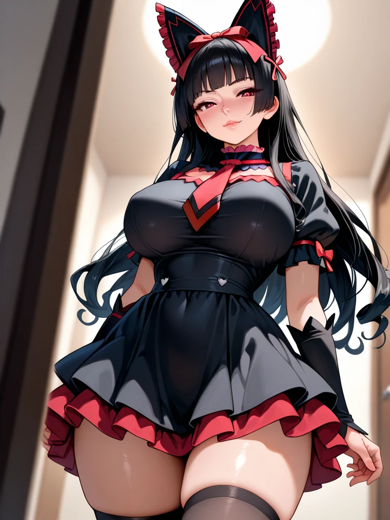 1girl, (solo:1.2), (cowboy shot:1.2), (Beautiful and detailed eyes description), (Beautiful and detailed face), Perfect female body, neat figure, slender waist, (young girl), (20 years old), long hair, red inner hair, black outer hair, very big eyes, glowing red eyes, big breasts, blush, shy, watery red lips,
mistress, (transparent mistress dress), (black gloves:1.2), (black pantyhose), high heels, necklace, earrings,
indoors, school nurse, hospital bed, window, white curtains, sunlight, squatting,
(best quality), (ultra detailed), (masterpiece), (highres), (original), (extremely detailed CG unity 8K wallpaper), character design, game cg, detailed manga illustration, single character