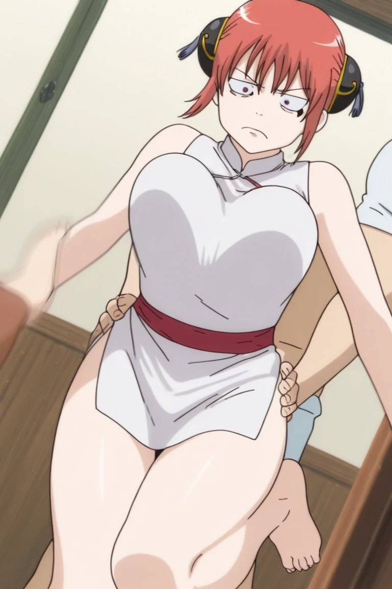 masterpiece, 1 girl, alone, Shortcuts, , Yoshizawa Kasumi (Persona)、Big Breasts, Mature Woman,Sharp eyes, bright red hair,ponytail,リボンponytail、Lilac eyes, Empty Eyes LoRA / Hollow / Hypnotic suggestion, uniform,Thick thighs, Hypnotic Pendulum,Hypnotic state,Hypnotic stateの目,squint,Open your mouth wide and vertically,ah、That is correct,Sweaty,Stuffy stuffiness,全身Sweaty,Off-shoulder white sweater,I can see the valley,Stuffy stuffiness,Steamed,  (Huge breasts:1.7), Putting on a collar,Fishnet tights,Heart Nipple Sticker, High Grade, High leg,High Gradeポーズ, Slingshot Swimsuit , 1 boy,Little Boy,Hugging a boy, Head between the chests / suffocate the chest, Head between the chests,Holding the boy in his arms,Little Boy,Anime Cel Style, Highest quality, High resolution, (Huge breasts:1.6), blush, Embarrassing, smile,The whole body is sweating,Big Breasts,Big Ass,Thick thighs,Ｏfeet,Ahegao,Sticking out tongue,Sexy Bunny,Hugging a boy