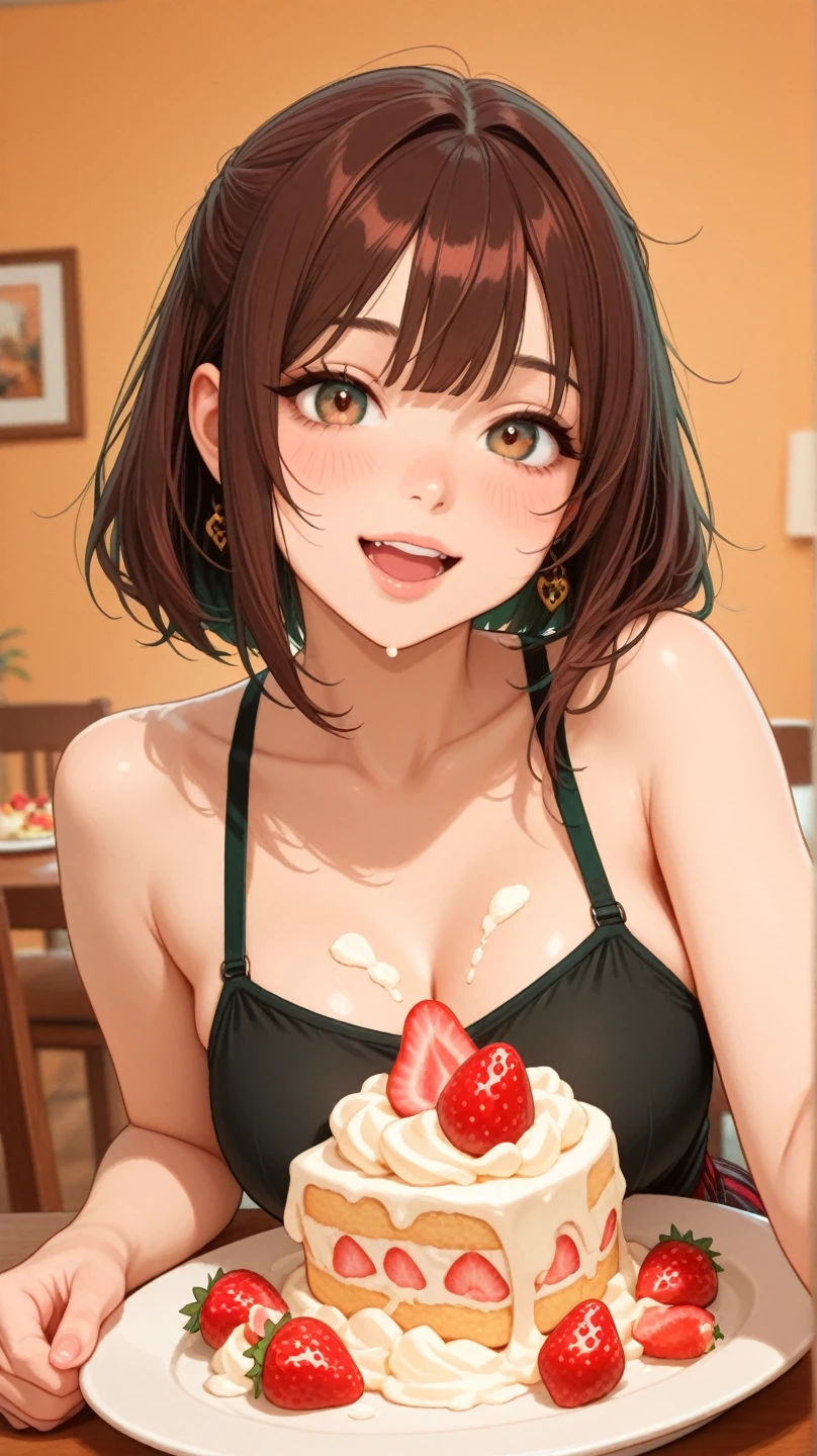nsfw,masterpiece, best quality, illustration, ultra-detailed, finely detail, highres, 8k wallpaper,beautiful detailed eyes,best quality, masterpiece, ultra-detailed, extremely fine, 2D, 8k, highres, masterpiece, super fine illustration, photo background, insanely detailed, perfect fingers, nice hands, perfect hands,(1woman,solo,idolmaster,(((arisu tachibana))) ,(12years old, beautiful girl), (beautiful brown eyes),(((beautiful black hair))), (((midium long straight hair))), (wet hair), (wet skin), ((Sweat)), ((vapor)), (((small height))),(((petite))), ((flat chest,very small breast)),(blushed cheeks), (smiling:1.5), (one eye closed, midium long straight black hair, brown eyes,completely nude:1.5), ((glasses)),(licking strawberry with condensed milk:1.5),((tongue sticks out),(strawberrys with condensed milk in the cup, pov_across_table))), BREAK((cum on body:1.9, cum on hair:1.9. cum on face:1.9, cum on mouths:1.5,cum on table 1.9)),multiple boys, peeing on a girl, facial, cum on mouth, cum on body, multiple penises, gangbang))),ecstasy torogao, ahegao,saliva trail,in a dinnig room,look at viewer,