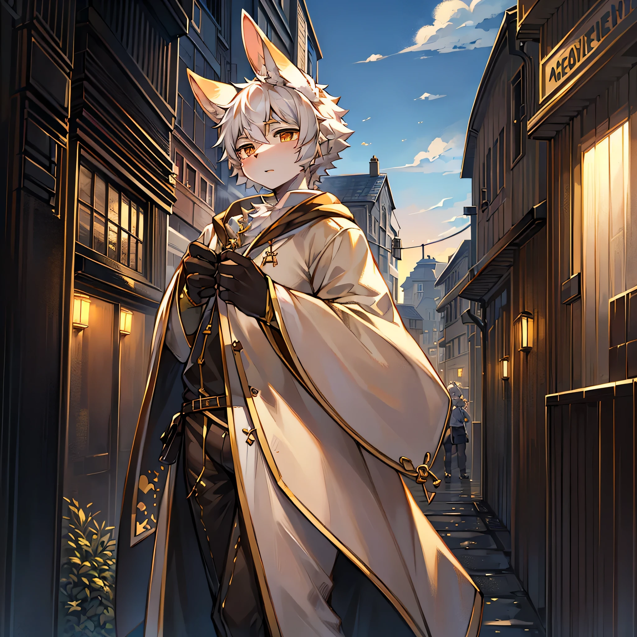 Best quality, 4K, Kemoshota, dynamic angle, kindergarten boy, mascot boy, short height boy, best quality, highres, ultra-detailed,a
realistic prompt, furry kemono boy, Hoodia, black, Standing on the balcony, night, moonlight, silver reflections, soft breeze, contemplative expression, glowing eyes, sleek fur, elegant pose, mysterious atmosphere, urban background, distant city lights, stars sparkling, tranquility, peace, calmness, art nouveau style, deep shadows, delicate color palette, ethereal a glow, masterful brushstrokes, hidden secrets, enchanting beauty, longing for connection, gentle and introspective mood, tail