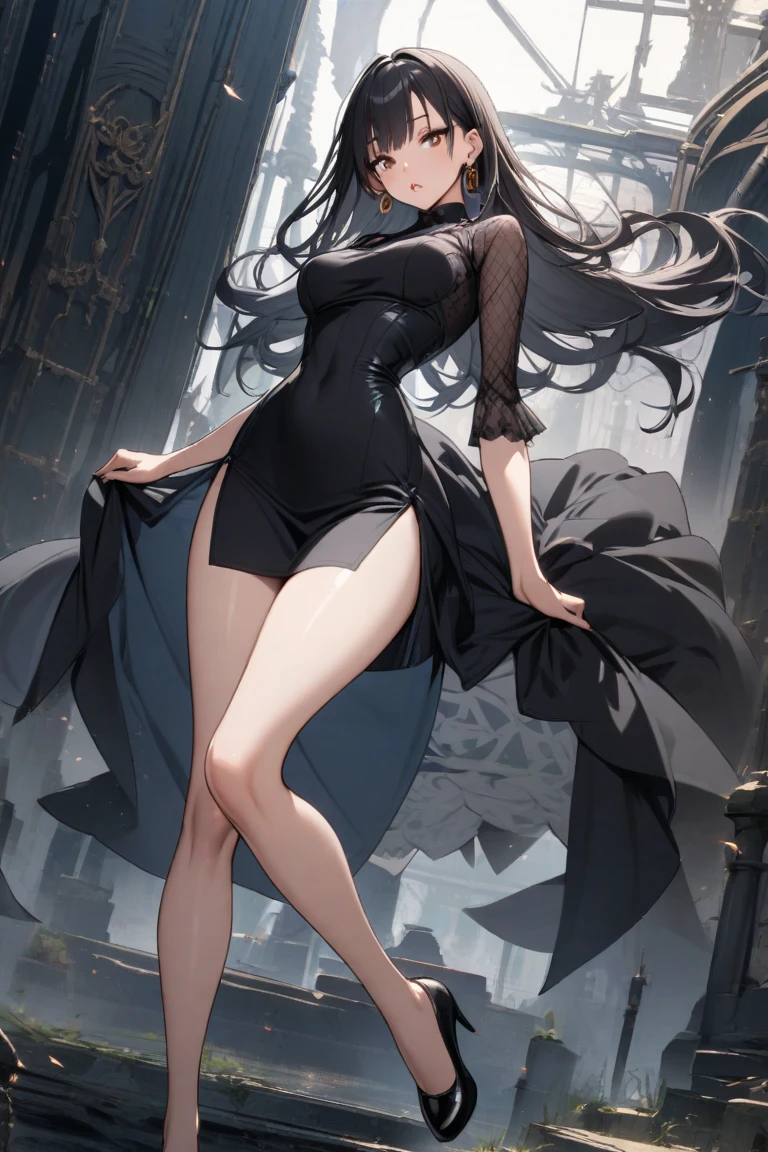 realistic,
perfect anatomy,
best quality,
high detailed,
high detailed eyes,
(shining) eyes,
1girl,
solo,
full body,
arms front,
looking at viewer,
smile,
dress,
band of light,
wind,
moon,
night time,
neonsign