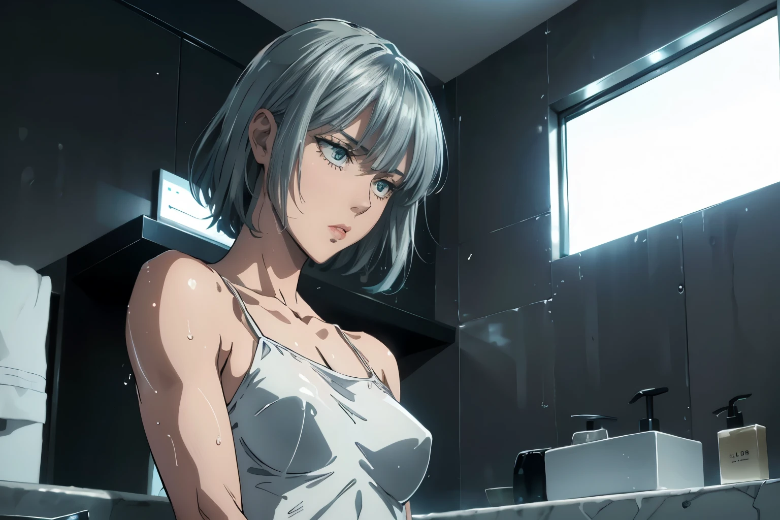 Browsing Caution, 2D, 8K, High resolution, masterpiece, Ultra-fine illustrations, Photo Background, Very detailed, Blurred Background, Depth of written boundary, Perfect Fingers, Nice hands, Perfect hands,BREAK alone, alone, One girl, (Idol Master),(Anastasia),(, Very beautiful girl, Beautiful Face, Perfect Face, Symmetrical cute eyes, double eyelid,blue eyes,Flat Chest,Medium Breasted,Slim figure, (Silver Hair), (Super Short Hair), (Kneel on the ground),(Japanese high school sailor uniform),(Open clothes), ((Silvery pubic hair:1.5)),(Front view),(((Several boys:1.9, Peeing on a girl,Multiple penises:1.9, gang rape))),((Ecstasy Trogao, Saliva trace, Red nose,Close one eye,Stick your tongue out)),Cleavage,Happy,((smile:1.9),((Cum on body:1.9)),((Cum on face:1.9)),((Semen in hair:1.9)),((Cum in mouth:1.1)),((Sitting,wariza),(Close one eye),(View your viewers),(at night,classroom),