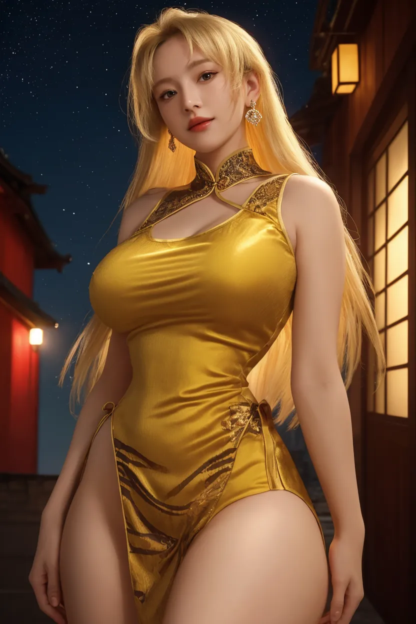 realistic, high resolution, 1 woman, mature woman, alone, Tattoo, gray hair, long hair, assembly, red lips, queen dress, Image from head to toe, only standing, standing full body image, realistic, high resolution, 오직 1 woman, 오직 alone, look at the viewer, (detailed face), gray hair, silver hair, long hair, feet up, beautiful eyes, Huge big breasts that are about to explode, golden armor, BLACK & GOLD gi, transparent, pantyhose, bare shoulders, Dripping tops, Visible nipples, look at the viewer, Orientalism, My chest is very hollow, breasts fully exposed, glamour, K cup, Bewitching, Crotch that is barely visible, ancient japanese background, realistic hands, realistic feet and legs, live action, Banla, masterpiece, very pretty face, Exposed breasts, 2 hands with 5 fingers each, Two feet with five toes each, Yukdeok, Voluptuousness