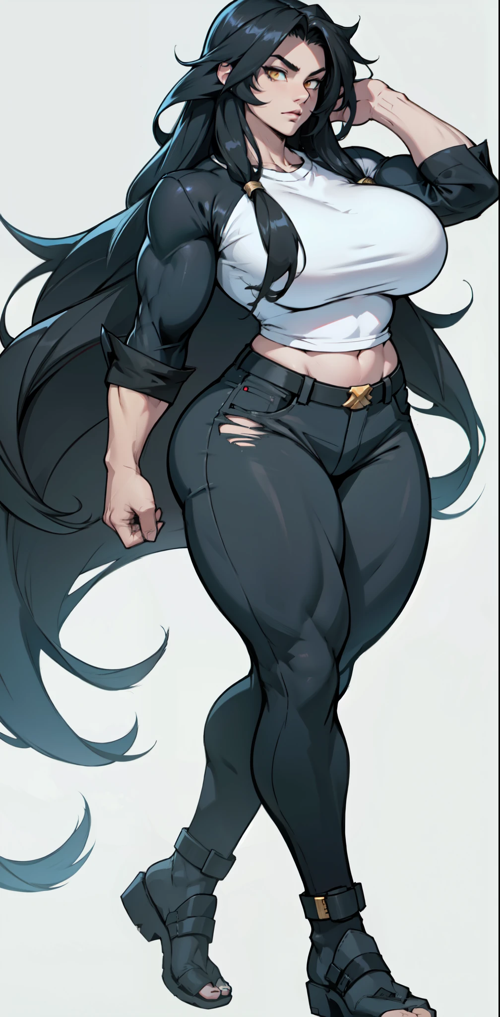 Full body image of the daughter from Haha Musume Donburi Oppai Tokumori Bonyuu Shiru Dakude, full body in image, wearing her original outfit (school uniform or casual clothing), long black hair, female body, slender and youthful body, dynamic pose, detailed pose, simple background, expressive face showing a happy smile, focus on face, line art, sketch