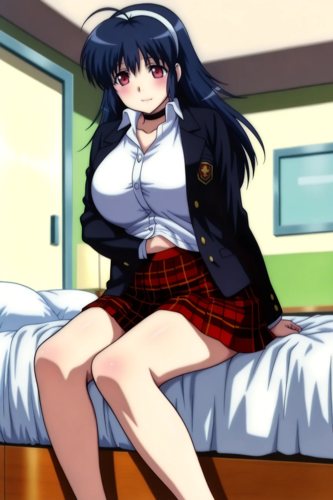 (8k、RAW Photos、highest quality、masterpiece:1.2)、(Realistic、Realistic:1.37)、Super detailed、超A high resolution、animation、1 girl、Pink nipples、Pussy、Beautifully detailed face、、beautifulディテールの肌、whole body、Professional Lighting、Navy miniskirt uniform、Navy blue socks、Smiling eyes、((ayukawa madoka)), (beautiful, fine grain)、Green Eyes、(Blue Hair、Long Hair、Parted bangs)、Delighted、Big eyes、Spread your legs、bed、Are sleeping、