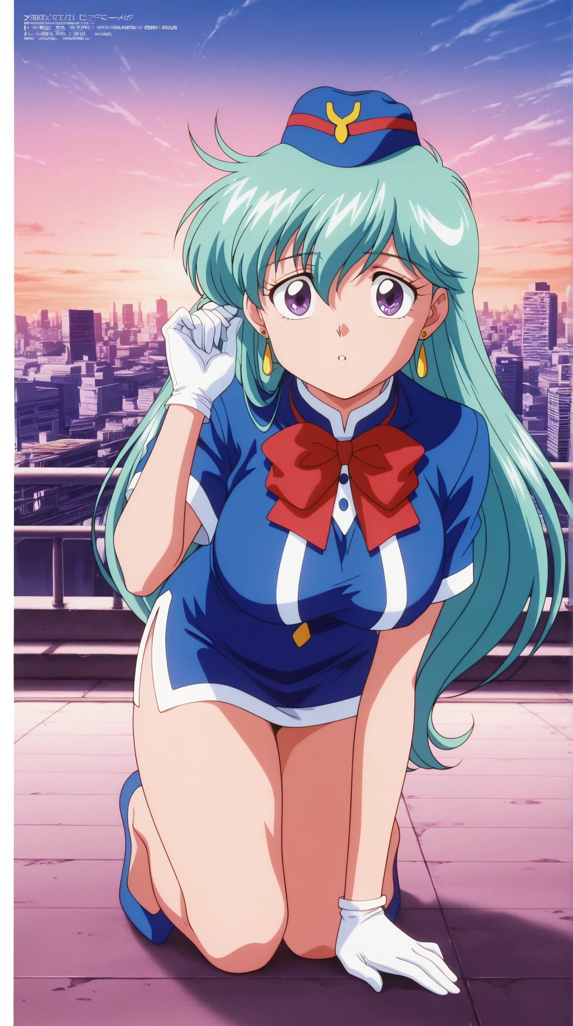 (masterpiece, highest quality:1.2), Tiangong Gui ,1 girl, Lonely,Subtle blue hair color, White underwear, Panty shot