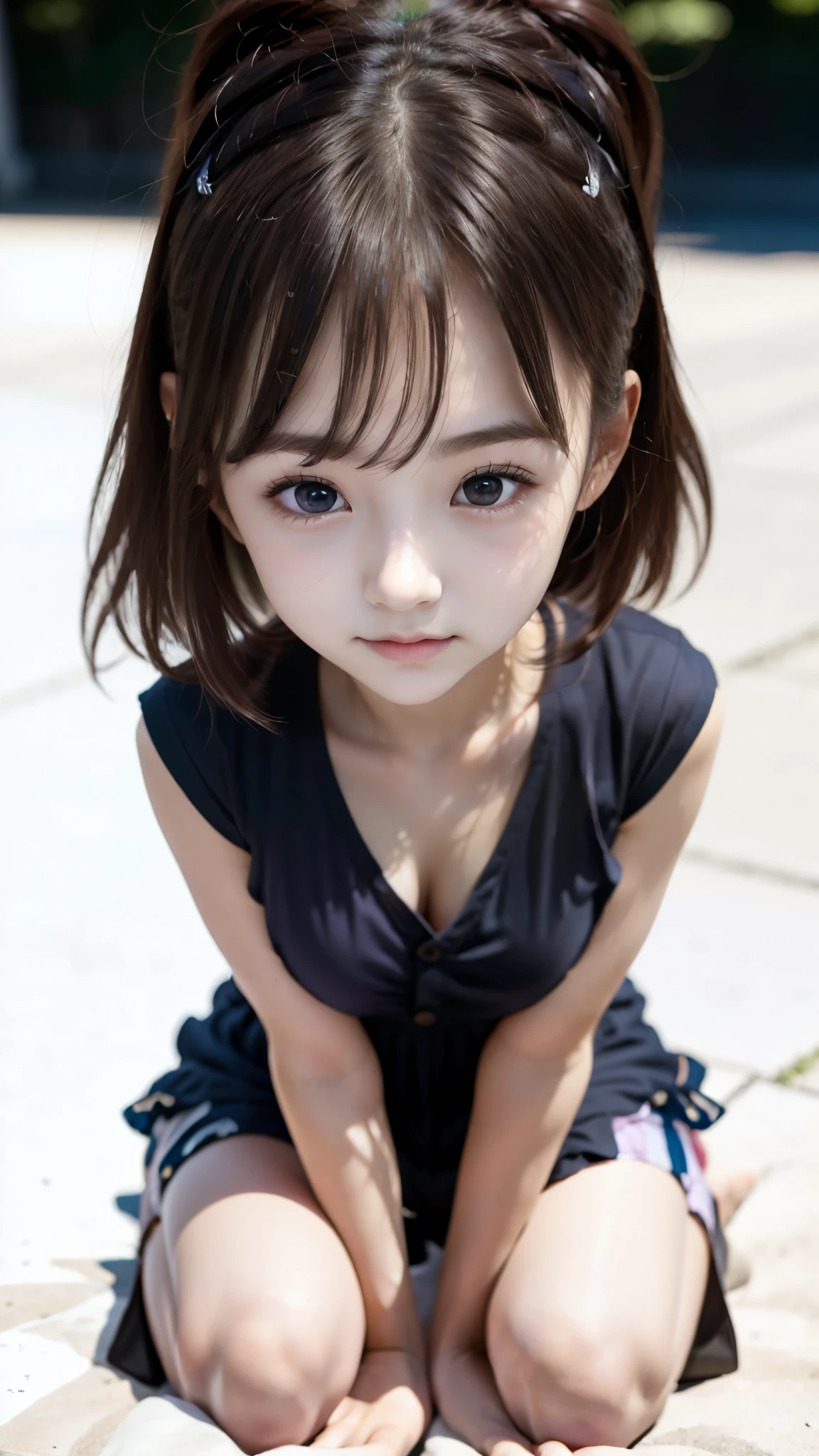 anime girl sitting on the ground with her legs crossed, anime visual of cute girls, sayori, Anime Best Girl , an anime girl, attractive anime girl, Hair, anime Moe picture style, female anime character, cute anime girl, young anime girl, KyoAni, anime girl, Makoto, (anime girl), anime character, seductive anime girl, beautiful anime schoolgirl, (perfect anatomy:1.2), Highest Quality, 8K, RAW photos ,