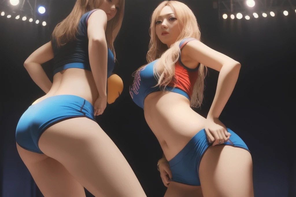((top-quality、Top image quality、超A high resolution))、18year old、独奏、((:1.7))、flat breast、small tit、cute smile face、with round face、blondehair、Short ponytail、childlike 、Ultra-detailed and beautiful skin、Realistic and beautiful skin、Sandy beach and blue sky on background、Pink Micro Bikini、Super detailed and beautiful face、Young models