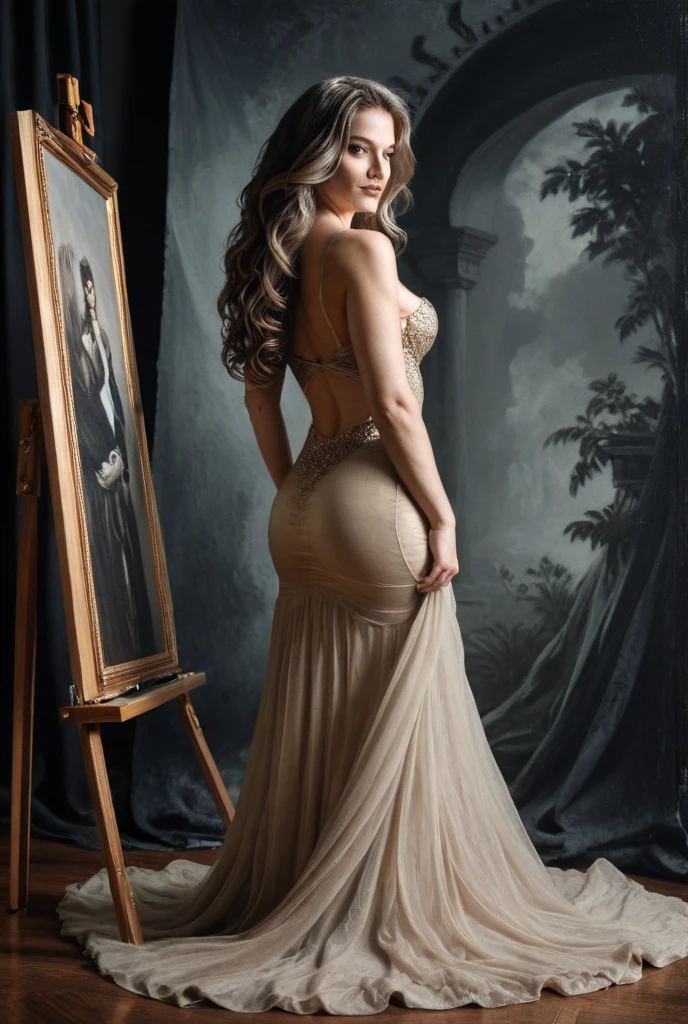 One Very beautiful Greek goddess showing her beautiful bare butt