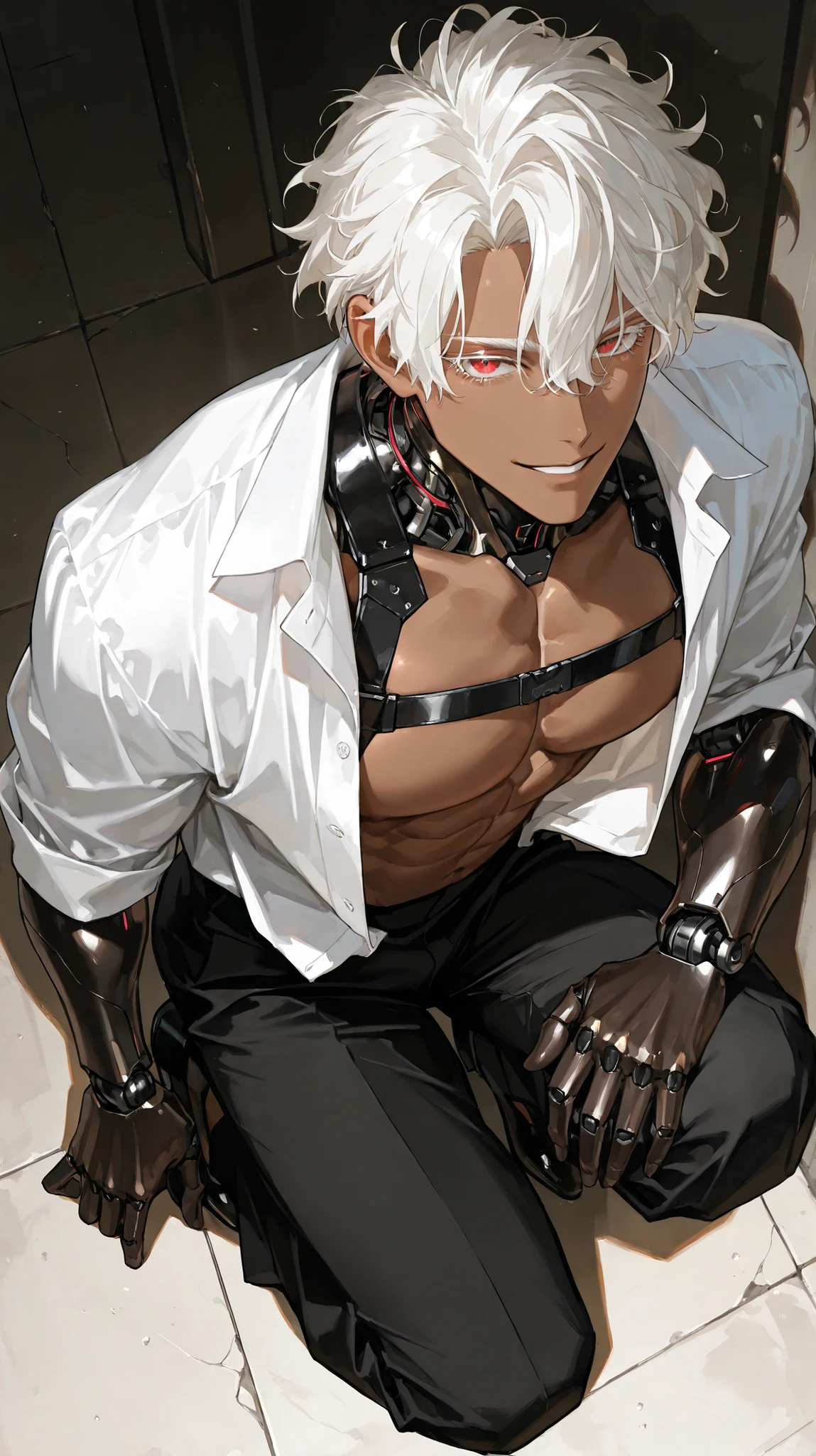 ((Fine details)), Best Shadow,Cinema Lighting,Highest quality,((Very detailed))　masterpiece　the body is slim　Embarrassing　Gray Hair　Torn tights　Electricity began　get wet　Big eyes　thin　The suit was torn　Upper body naked　sweating　Delicate body　Pitch black tights　Damaged　High saturation　Six-headed body　boy　Ryona　Hurt　torture　Clothing saturation 0　I was injured　High chance of losing　Skin is visible in places　shout　View from below　Overall image　Femboy　Light hits the skin　Baby Face　Fallen　Lie in　Skinny body　Lie in down　punish　young　Flexible body　Mind control　Swimwear　The body is slim　Cat ear　Screaming　Screaming　enduring pain　Rear view　I can see your back　black eye　とてもBig eyes　lean slender body　Kneeled　Violet eyes　black eye　Dark pupils
