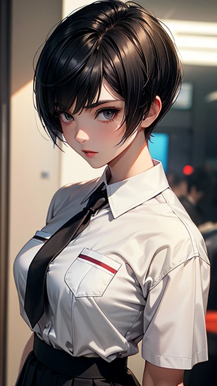 , 1 girl,
(8k, best quality, masterpiece:1.2), (realistic, photo-realistic:1.37), ultra-detailed, 1 girl,cute, solo,beautiful detailed sky,detailed cafe,night,sitting,dating,(nose blush),( smile:1.15),(closed mouth) small breasts,beautiful detailed eyes,(collared shirt:1.1), night, wet,business attire, rain,black lace, (short hair:1.2),floating hair NovaFrogStyle, cyber, future, UHD, retina, masterpiece, accurate, anatomically correct, textured skin, super detail, high detail, high quality, award-winning, highest quality, high resolution, 1080p, hd, 4K, 8K, 16K