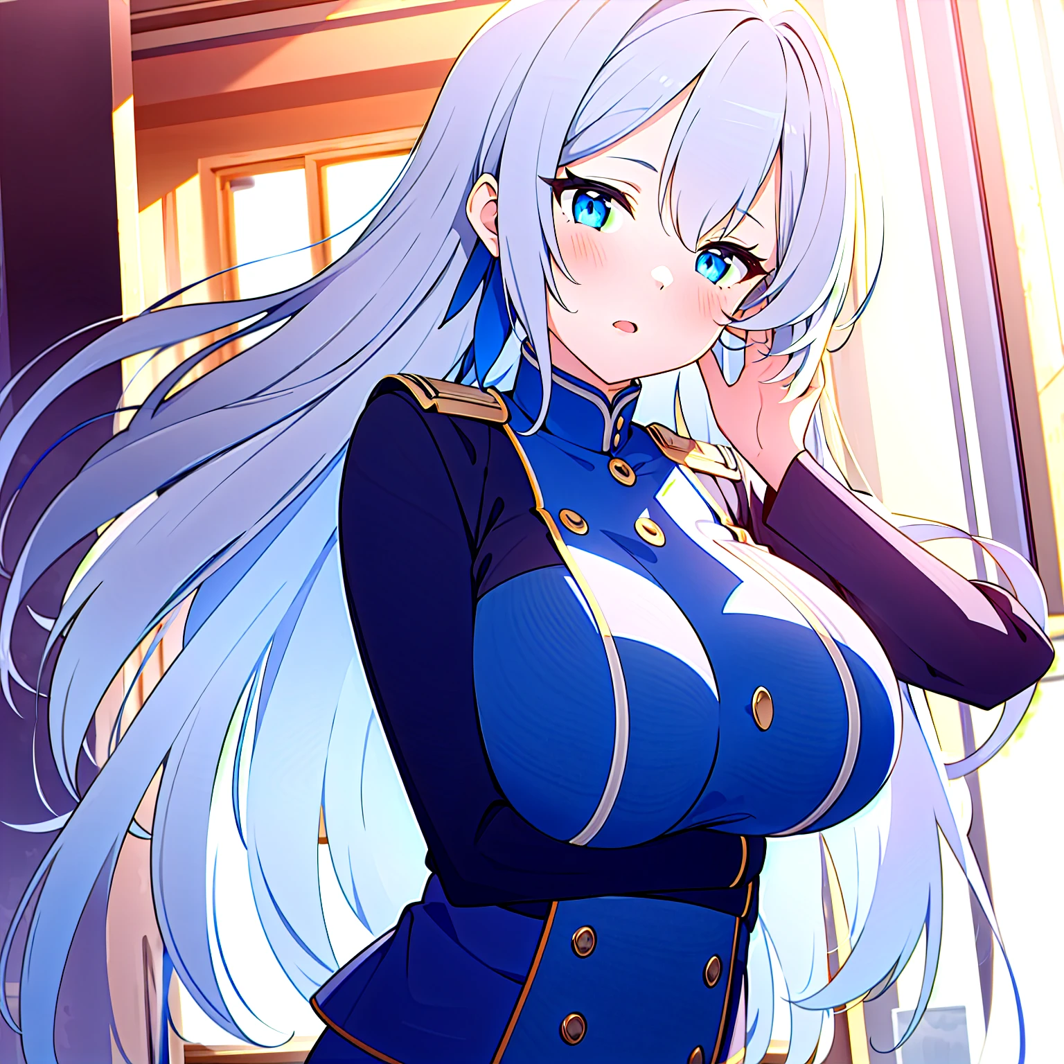 (Esdeath, blue long hair, hat, eaves hat, military, uniform, uniform, choker, thigh high socks, boots, サイハイboots, chest tattoo, big breasts, wide hips, mature, mature woman), score_9、score_8_up、1 girl、1 male、source_anime、side view、(Neck focus:1.2)、Bulging throat、壊れたchoker、(1 male、huge penis、:1.2)、(faceless man:1.2)、(Deep Throat Blowjob:1.3) 、saliva、Crumbled makeup、tears、Inflamed sclera、ruined mascara、Nose and bubbles、grab your head、big men、big penis、happiness、(Drool:0.8)、Overflowing、(Stupid idiot:1.2)、moving line、、、、、