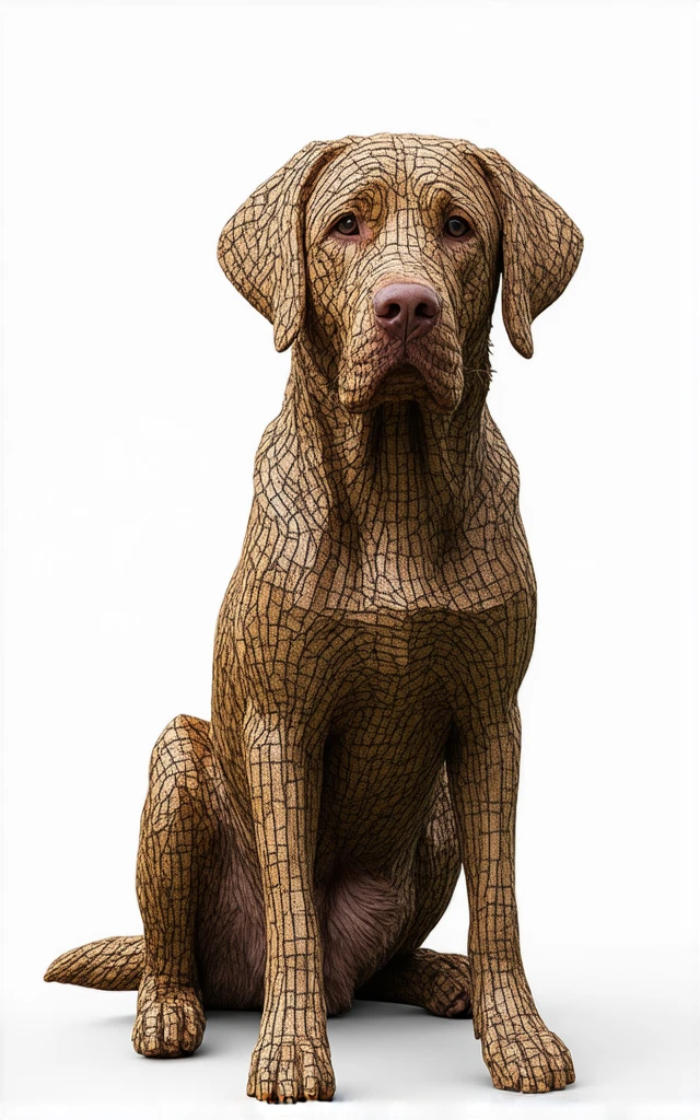 Dog carving into a tree