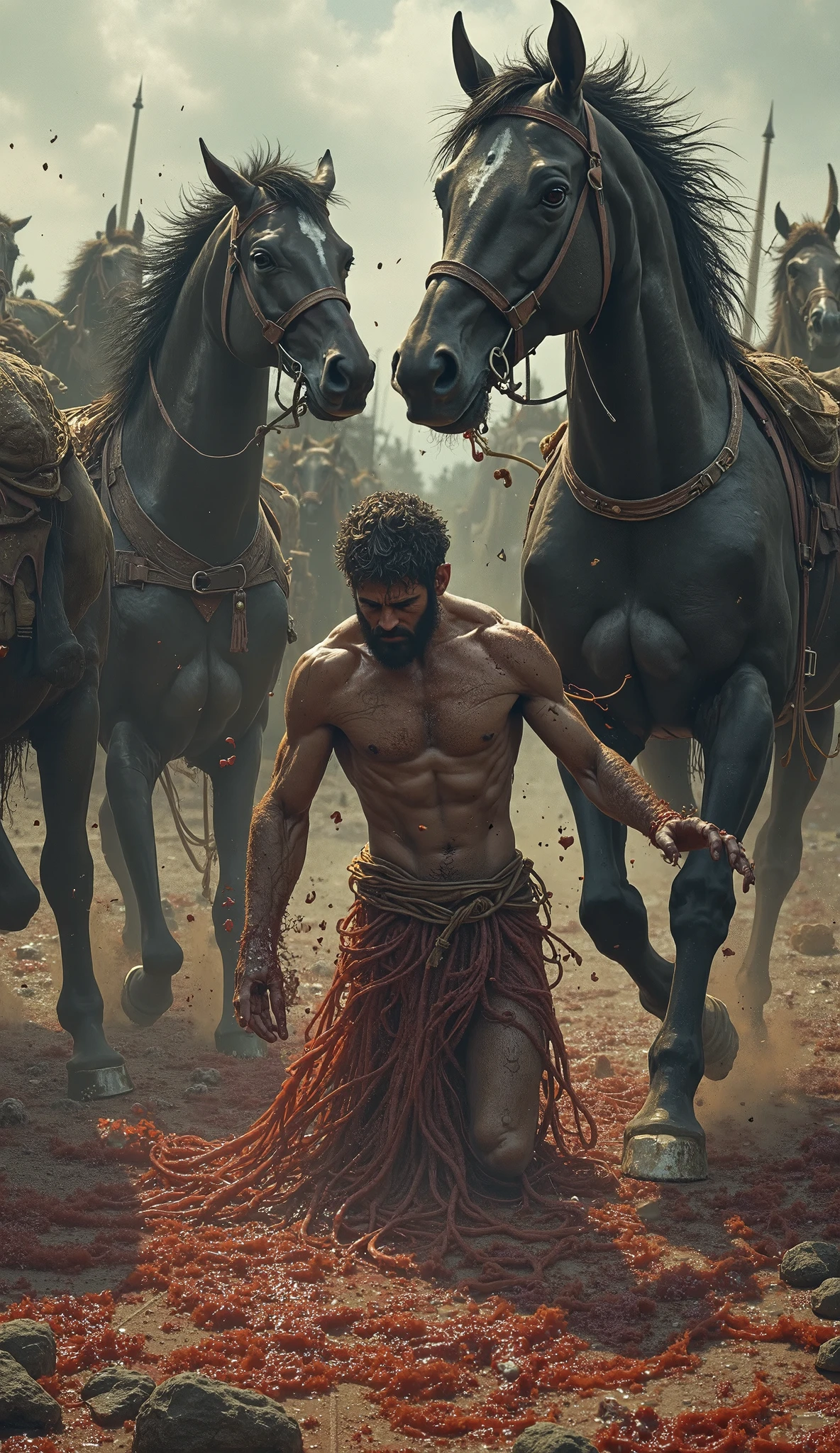 একজন শক্তি শালি মানুষ নদীর ভেতর দিয়ে ছোট্ট গরু কাধে নিয়ে পার হবে, অনেক মানুষ দেখবে