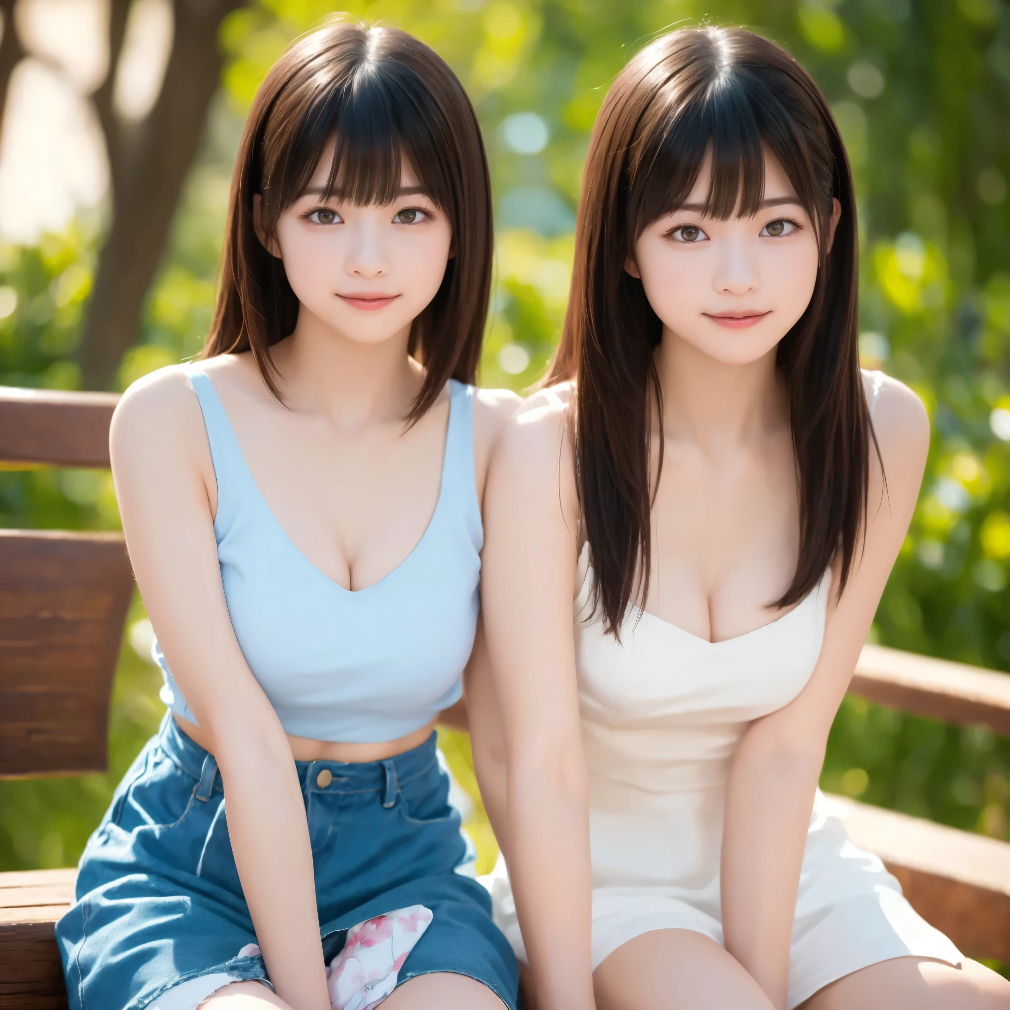 masterpiece,highest quality,Highest Resolution,super high quality,16k raw photos:1.5,Surreal:1.5、Physically Based Rendering、((peaceful,quiet,Chill,Detailed outdoor background,Beautiful Landscape,Fantasy,summer,sunny,Colorful flowers々Surrounded by,Tree landscape:1.4)),Warm sunshine、Portraiture,self-portrait、Super Beautiful One Girl,手で胸を押さえて立っているLong dressの少女,芝生に腰を下ろしているLong dressの少女,Beautiful big brown eyes,Clear amber eyes,Delicate eyebrow drawing,Eye highlights,Redhead,Extra Long Hair,Complicated hairstyle,Highly detailed face and skin texture、Sharp focus,Clear focus:1.2、Delicate fine eyelashes、Slender beauty:1.4,((Beautiful large breast swelling:1.5,Prominent cleavage)),Slim Abs、Oval Face,Lip gloss,Pink soft lips,Distinctive facial features,Downcast eyes,Shynessの表情,smile、Random Pause、(((Long dress, Frills, ribbon,Exposing shoulders,jewelry,)))、(((Shyness)))、Lip glossで艶やかな唇に,Pink lips、