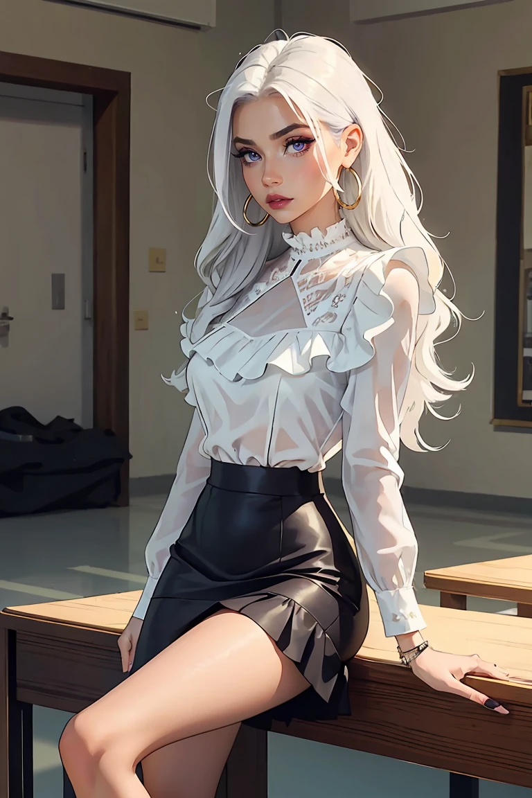 (maximum resolution: 1.2), (ultra high definition:1.2), cinema light, 8K resolution, fine eyes and skin, detailed face, perfect style, cute face, Accurate, anatomically correct, Highly detailed face and skin texture, beautiful and meticulous droopy eyes, (black hair:1.5), long hair, parted bangs, blue eyes, (white hairband:1.5), (long sleeves patternless dark cyan shirt and micro skirt:1.5), (tights:1.2), (boots:1.5), 1 natural cheek, shiny skin, Fair skin, Glossy skin: 1.2, (glossy lips: 1.4), (embarrassed look: 1.2), 17 year old woman, (highest quality:1.2), cinematic lighting, perfect style, beautiful face, blush, glare, embarrassing, (smile:1.2), (nipples:1.2), (cameltoe:1.2), (fascinating body:1.2), bare navel, long shot, (in her room:1.5), from below