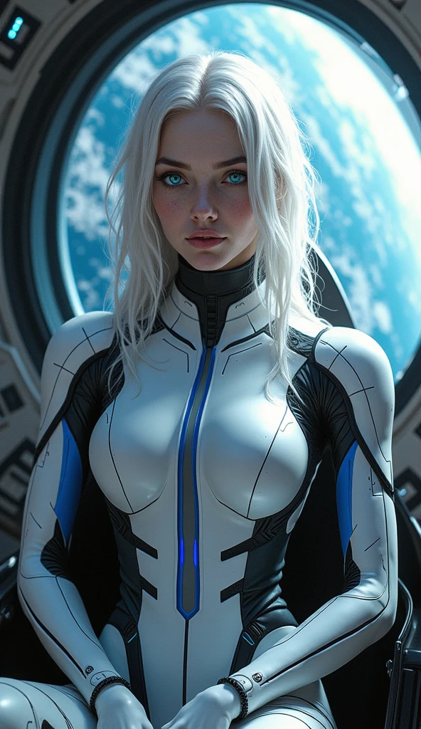 best qualityer, ultra-high resolution, (真实感: 1.4), Depth of field, beautiful face, (pureerosface_v1: 0.8), halfbody, | | 1 girl, Medium chest, (gray hair: 1.3), innocent smirk, Make-up natural, | | | model posing, | | (space suit: 1.3), (blue armor: 1.3), exquisite design, | | space background, stele_(sky), moonlights, natta, | |