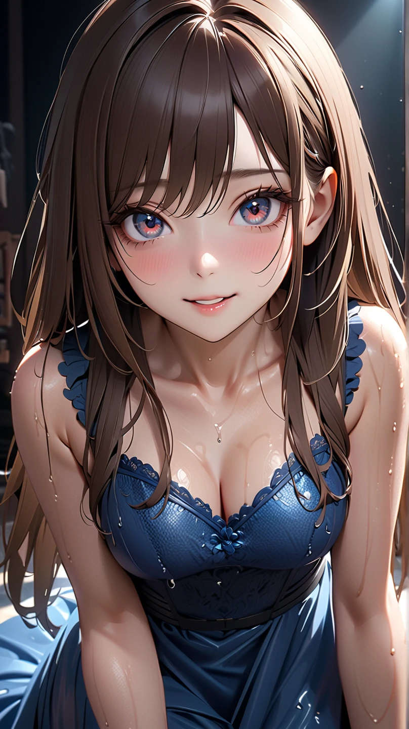 (High quality, High resolution, Fine details), (bunny:1.2), (woman, on all fours), soft fur texture, solo, curvy women, light brown hair, sparkling eyes, (Detailed eyes:1.2), smile, blush, Sweat, Oily skin, shallow depth of field