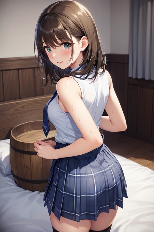 (((masterpiece, highest quality, High resolution, 超High resolution, Perfect Pixel, Depth of written boundary, 4K, RTTX 10.0))), Beautiful Anime Woman, Beautiful art style, Anime characters, ((Smooth texture, Realistic texture, Anime CG Style)), Exact finger count、Exact number of legs、(Exact number of arms:1.0, Exact number of hands:1.0), (Perfect hands, Perfect ???????), Cinematic, Realistic, Extremely detailed CG, Daytime lighting, Perfect lighting, Best Shadow, The best natural light, whole body, Perfect body, (Slender body:1.2), whole body, ((bangs, Dark brown hair, Stylish and cute bob cut)), ((A cute woman is standing and lifting her skirt.:1.3)), (Fashionable white shirt, Sailor collar, Knee-high socks, loafers, Pleated mini skirt:1.3), ((Sexy and cute panties, (Stylish shiny satin pink panties:1.2), Side-tie panties, Small lace panties:1):1.3), (beautiful and very large breasts:1.1), (Beautiful and thin thighs:1.3), Short torso, Feeling embarrassed, (blush:1.2), (Embarrassed expression:1.4), (In a family restaurant, Lots of people in the background々:1.3), Angle from the front