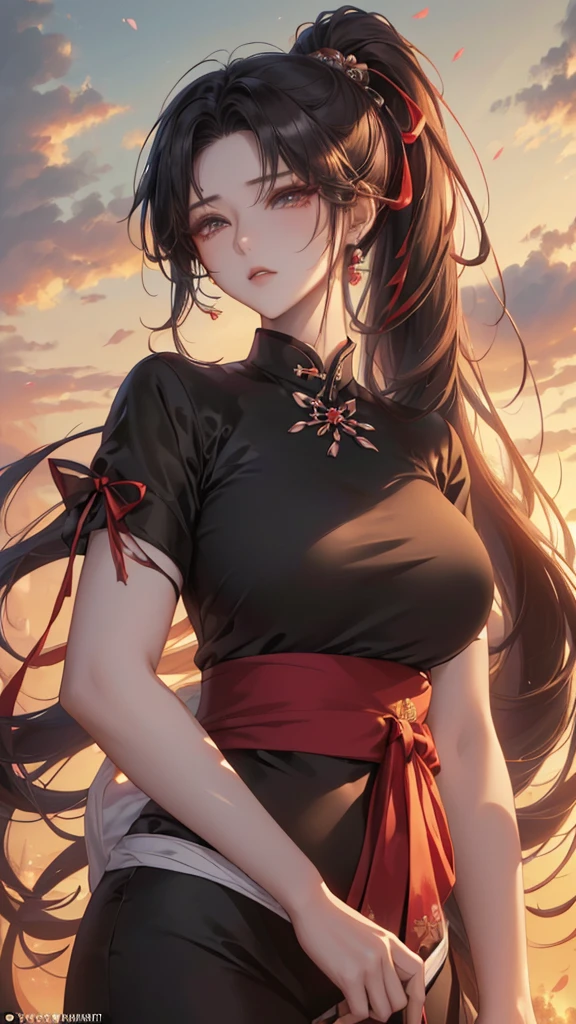lora:flat:-1.2, masterpiece, best quality, 4k, 8k, 1 woman, solo, tall stature, long hair, blunt bangs, side braid, black hair, ugly face, bad face, bad eyes, droopy eyes, unclear eyes, ruby red eyes, lemon yellow eyes, pale skin, black eyeliner, black eye shadow, heterochromia, slender frame, sad, ofuda, jiangshi costume:1.2, fang, horror, coffin, forest, dark night, stormy weather, fog, from front, cowboy shot, look at viewer, paw pose,
