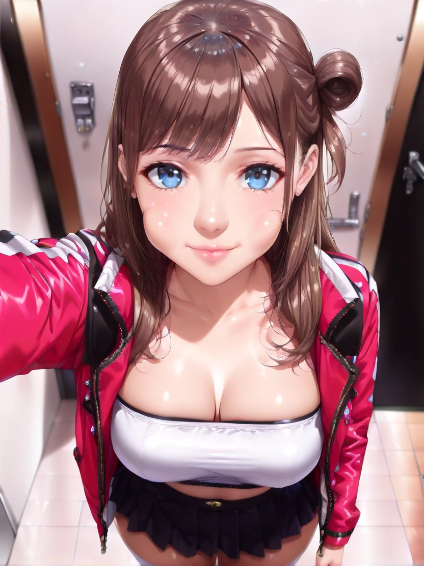 arafed woman in a pink bra top and denim shorts posing for a picture, 18 years old, angelawhite, sexy look at the camera, portrait sophie mudd, violet myers, sexy girl, good young girl, sultry smirk, sexy face, smooth pink skin, sexy gaze, glowy, 2 2 years old, slight smirk,(((nintendo cap))),hood,cap in head((masterpiece)),((best quality)),((ultra-detailed)),(8k),((wallpaper)),((extremely detailed cg)),(RAW photo:1.2),beautiful,,mid breasts,sexy smile,lovely eyes,,shiny skin, shiny body,Perfect eyes, detailed eyes,Nice eyes,lewd smile,