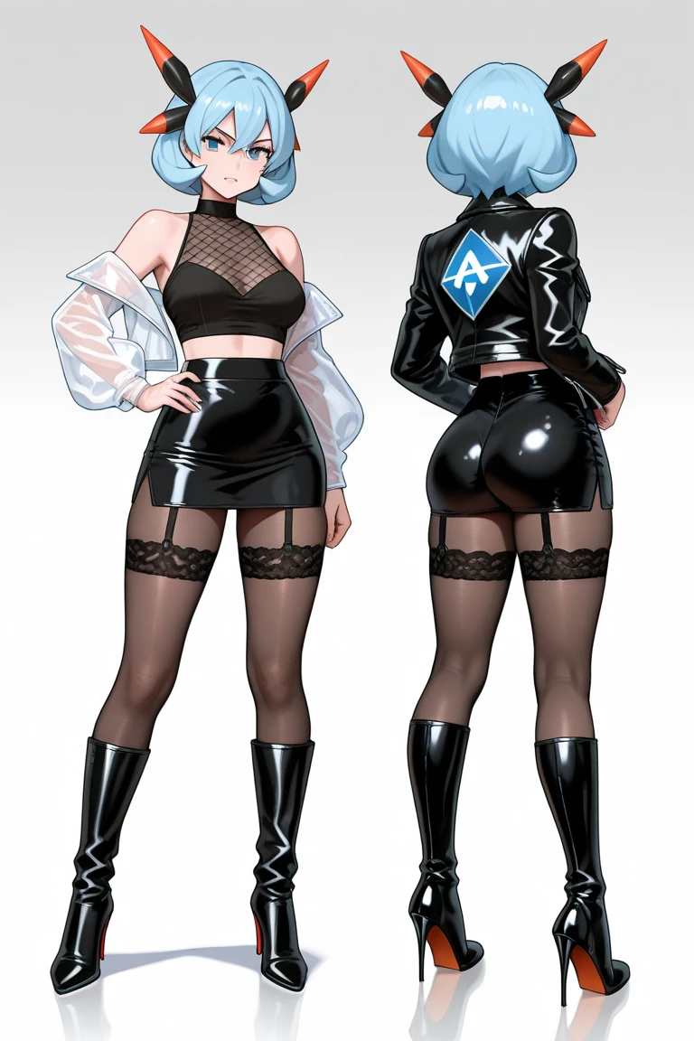 character turnaround sheet:2,three view drawing,full body shot
