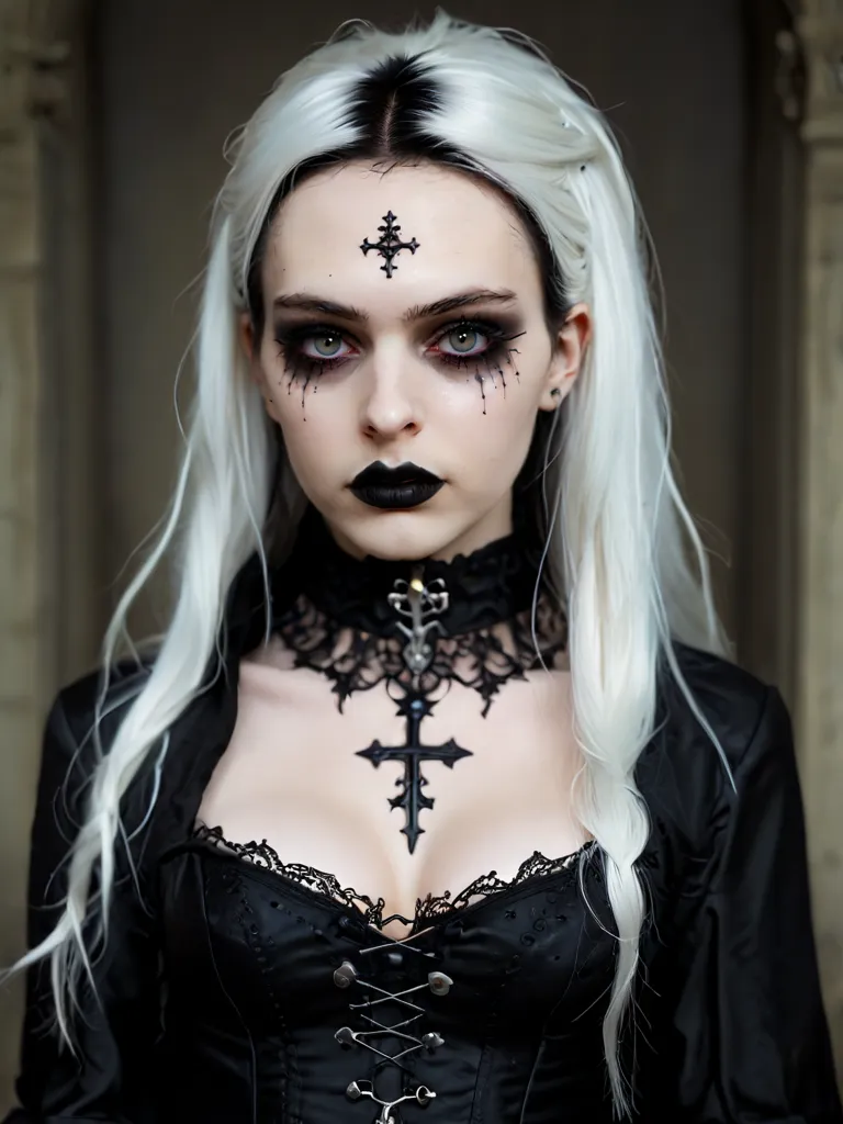 Beautiful albino Nordic woman. rubio, with ornate braided silver hair, with very light clothing, viking tattoos, blue eyes flirtatious look and wearing leather protectors on arms and forearms, short skirt made of leather strips and exposed abdomen, using light, tight armor, sitting facing forward and stroking her hair, Athletic body
In dramatic positions 