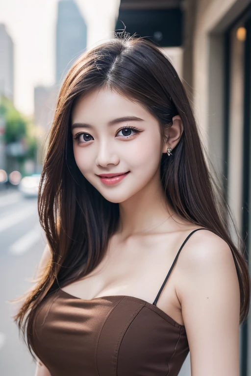 Body portrait, 8K, thin and beautiful eyes, Dindal effect, masterpiece, top quality, high quality, high resolution, very detailed photo, (natural skin texture, fine skin, hyper realism, super sharpness), high detail skin, (very fine) ), fine skin texture, fine detail, beautiful face, (realistic face), realistic eyes, beautiful and detailed eyes, realistic skin, beautiful skin, surreal, high definition Golden ratio, double eyelids, cute smile, smiling, bursting with laughter, smiling eyes, ((moonlight background at night)) ), body portrait, G cup, big breasts, big breasts, big breasts, glamorous, sexy knit dress,