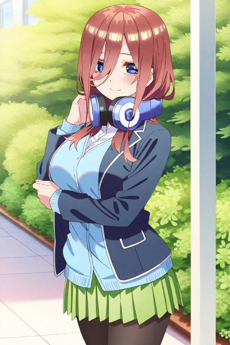 (masterpiece),(intricate details),1girl,mature female,large breasts
BREAK
mikunakano, <lora:mikunakanotest:1>, miku nakano, long hair, bangs, blue eyes, brown hair, shirt, hair between eyes, headphones, cardigan, headphones around neck, BREAK skirt, shirt, long sleeves, white shirt, pantyhose, pleated skirt, black pantyhose, cardigan, green skirt, blue cardigan,
Folded Socks,converse,depth of field,looking at viewer,random view,((sit on the , Contemporary_dance_theater,)),((upper body)),polka dot panties,laughing
BREAK
moon,night,meteor,hanabi,bus stop,((cumulonimbus)),from above:1.3,