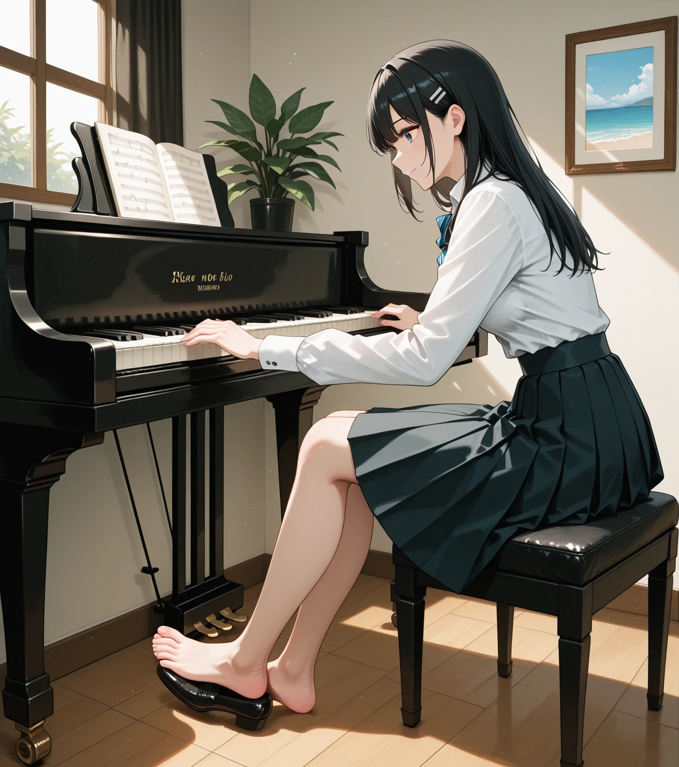 ((highest quality)), ((masterpiece)), (detailed),Piano Elegant Soothing