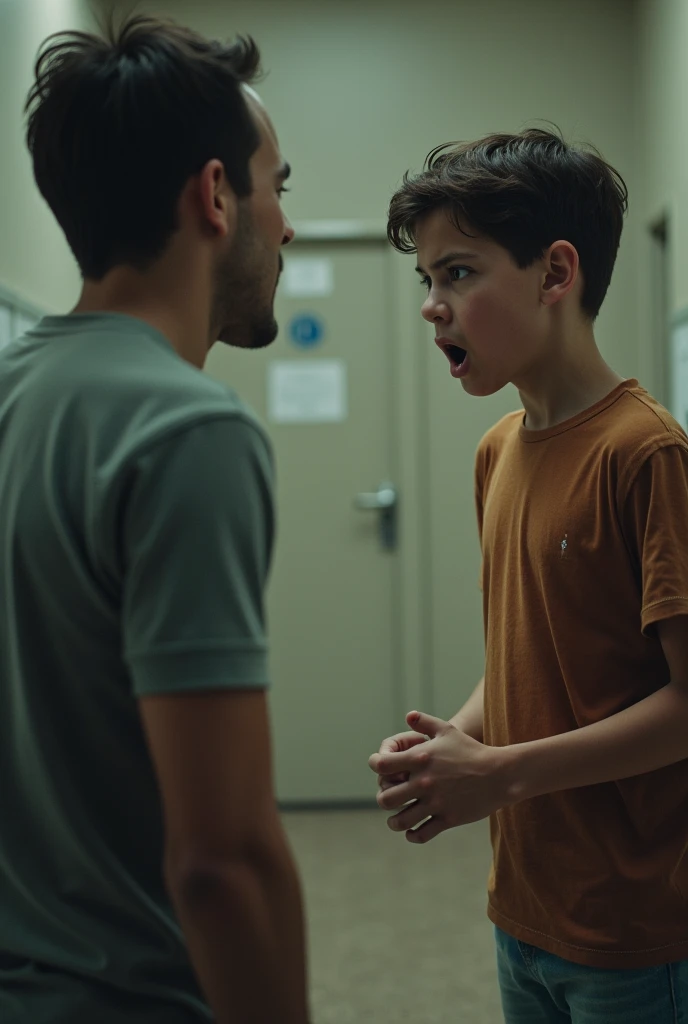 Create a 5-part vignette in which a 10-year-old boy is sad, then he leaves alone and then another 10-year-old boy goes to play with him.