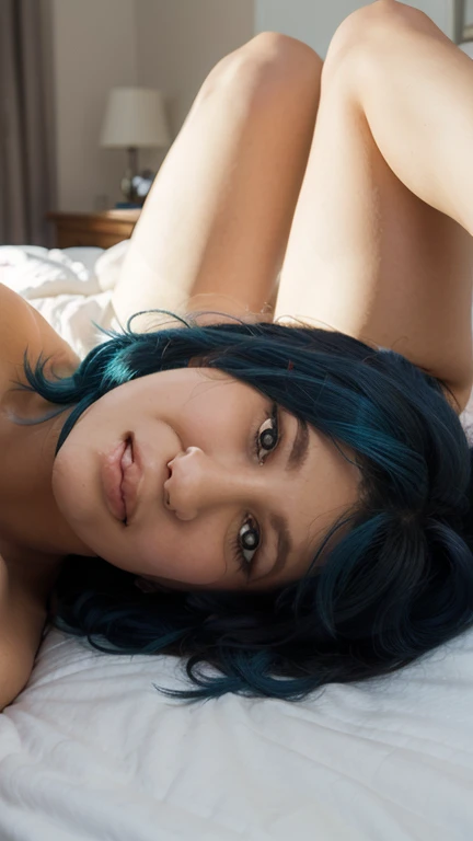 naked blue haired girl with dick in vagina