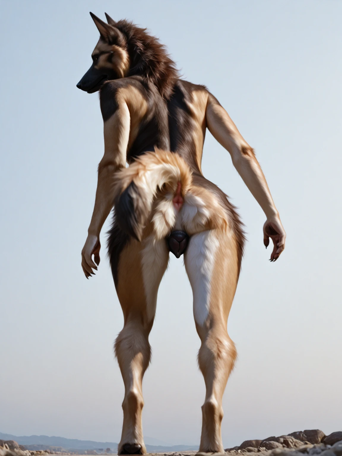 a sexy anthro (mrpeanutbutter:1.2), (male:1.2), labrador, (fluffy tail), (duo:1.1), athletic, mature male, (outside mansion:1.2), (standing), (having anal sex with male wolf), (anal penetration), (from behind), (yellow fur), nude, canine penis, knot, BREAK (masterpiece, best quality:1.2), intricate detail, (extreme detail:1.2), by honovy, (by darkgem, by chunie, by virtyalfobo:0.9),detailed background, (detailed eyes:1.2), sunglasses,