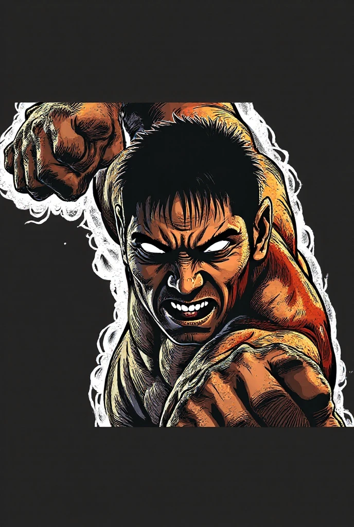 Baki Hanma with the word RepMax in black and white