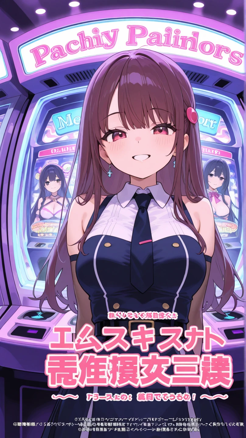 Anime illustration、highest quality、cyber punk、Fantasy、Alice in Wonderland、Luxury Casino、A plump bunny girl with brown skin、bikini、Giant roulette wheel、Bunny ears、Perfect proportions、Big Breasts、Thick legs、Beautiful, shining eyes、smile、Hanging eyes