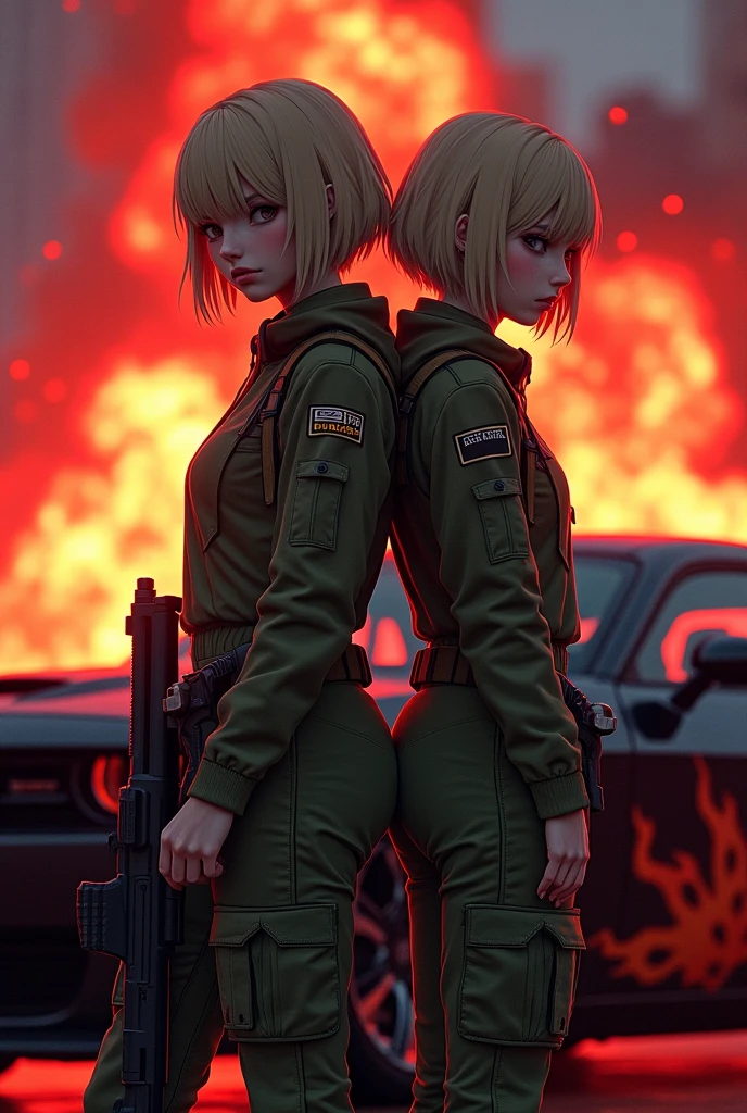 score_9, score_8_up, score_7_up, side view, realistic style photo, highly detailed illustration, aesthetic, (from eyes view), a girl, , pale skin, hair_slicked_back, right_side_of_head_shaved, Ela, ela elite \(Rainbow Six Siege\),ela, ela \(Rainbow Six Siege\,blonde hair, white eyes, mole under eye, huge breasts, pointy breasts, small waist, wide hips, muscular female, abs, necklace, arm bracelet, rings, mascara, close up, disgust, track jacket, shirt, leather pants, dynamic pose, leaning forward, outdoors, scenery, (dramatic lighting:0.5), (cinematic lighting:0.7), (volumetric lighting:0.8), a girl with shota, shota hug, hug, shota standing, woman and shota hug, assjob for back, hug from back and assjob, penis,