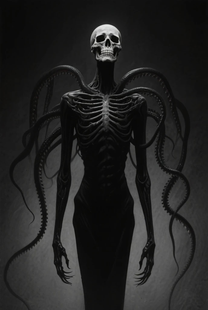 In desolate conditions,Moonlit Landscape,A lonely figure emerges,Their silhouettes looked distorted and grotesque against the eerie glow.. If you look closer、You can see the fusion of organic and mechanical elements.。The creepy tentacles of pulsating flesh are cold,metal structure. The figure's skin appears to be melting,A glimpse of something otherworldly below. The air is filled with sounds from another dimension.,And sickly,A rainbow-colored light is emitted from the abnormal fusion.. The prompt in this image is、An invitation to explore the realm of body horror,Stimulate your creative thinking to unravel the disturbing story behind this grotesque painting,