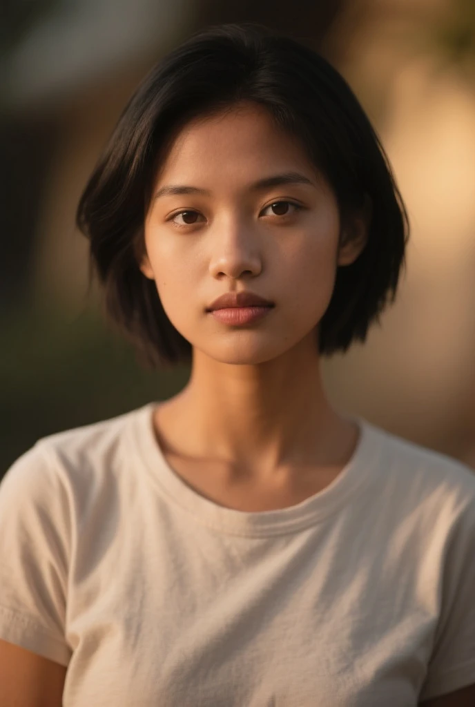 (masterpiece), (extremely intricate:1.3), (realistic), portrait of a malay girl, the most beautiful in the world upper body, outdoors, intense sunlight, far away old village, professional photograph of a stunning woman detailed, sharp focus, dramatic, award winning, cinematic lighting, octane render unreal engine, volumetrics dtx, (film grain, blurry background, blurry foreground, bokeh, depth of field, sunset, motion blur:1.3),