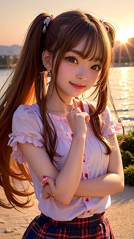 a young beautiful model, 1girl, standing, outdoor, sunny, windy, epic waterfall, highly detailed eyes, busty, slender, simple earing, , (tight sports top),, (blowing skirt), upskirt, (rim lighting), RAW photo, best quality, high resolution, masterpiece, (photorealistic:1.37), professional photography, sharp focus, HDR, 8K resolution, intricate detail, sophisticated detail, depth of field, nsfw, blurred background, facing front