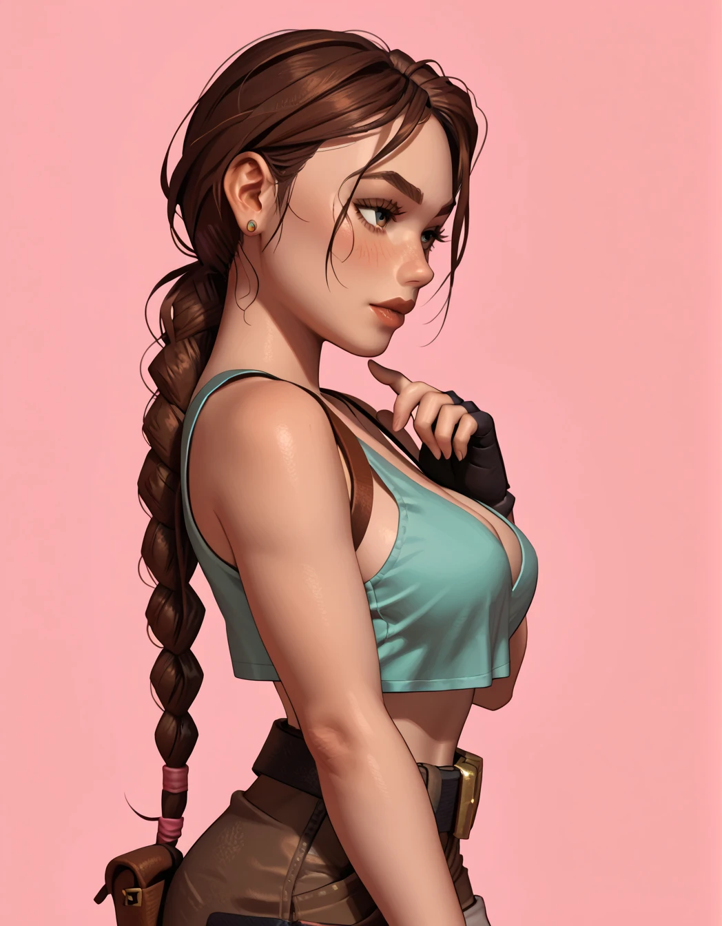 Hungarian woman with an athletic and toned physique; striking features with high cheekbones; green eyes; long, dark hair often styled in intricate braids; 'light olive' skin; best quality; trending on artstation; complex volumetric lighting; strong shadows; artistic lighting; dynamic; energetic vibe; realistic skin; specular highlights; micro-textures; highly detailed hair; in a dark alleyway at night; crumbling concrete walls; dystopian aesthetic; injured and bleeding; crouching behind garbage